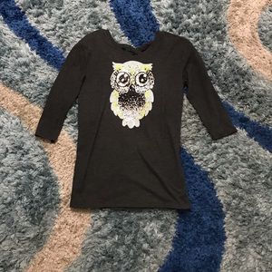 Justice sequins owl top